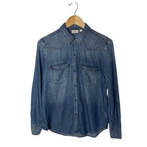 AG Adriano Goldschmied Blue Denim Western Shirt Size XS